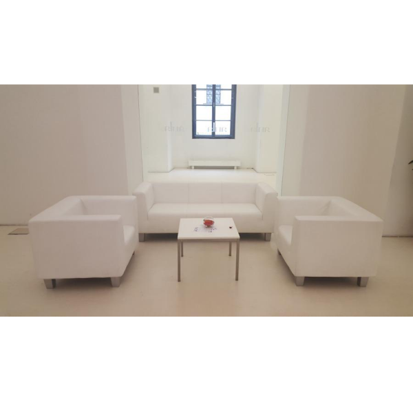 Fauteuil & Ledersofa „Club 21“ (weiß)