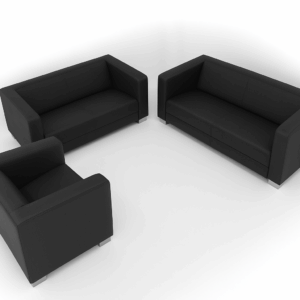 Fauteuil & Ledersofa„Club 21“ (schwarz)