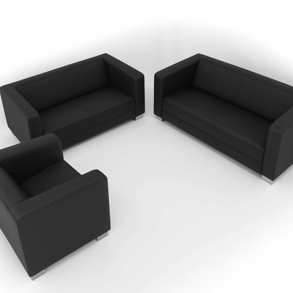 Fauteuil & Ledersofa„Club 21“ (schwarz)